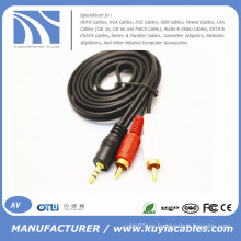 3.5mm a 2rca varón del cable al varón para la computadora / VCD / DVD / HDTV / MP3